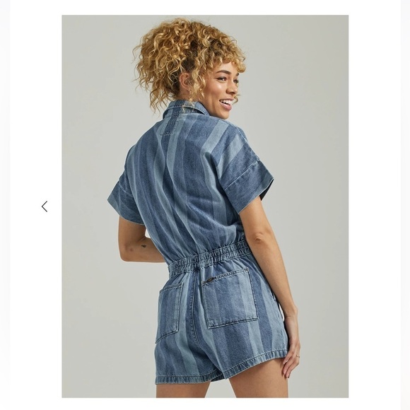 Lee short Union-Alls Size Small Hints of Blue stripes Size Small 100% cotton - Picture 3 of 16